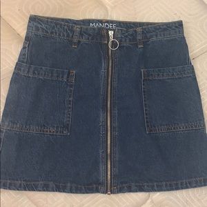 Dark wash denim skirt